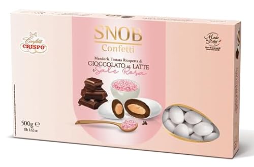 CRISPO Confetti  SNOB Mandorla tostata ricoperta di Cioccolato al latte e Sale rosa 500 g