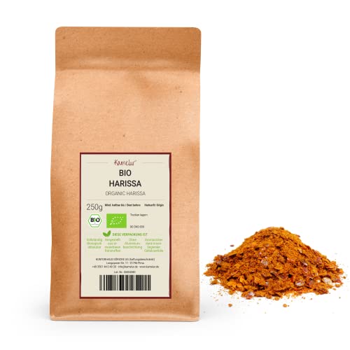 Kamelur 250g miscela di spezie Harissa BIO per la produzione di pasta Harissa spezia Harissa BIO in confezione biodegradabile