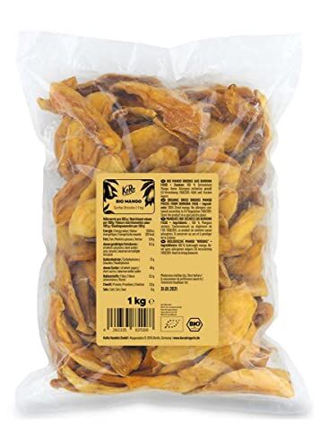 KoRo Mango essiccato bio 10 x 1 kg mango disidratato senza zucchero, biologico, frutta essiccata a fettine, senza conservanti e senza additivi, vegan e senza glutine