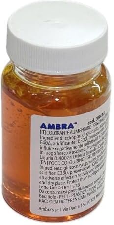 Generic AMBRA'S Colorante alimentare gel 95 grammi VARI COLORI senza glutine COLORANTI IN GEL SENZA GLUTINE MADE IN ITALY … (Giallo)