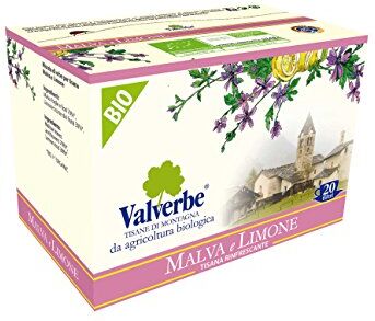 VALVERBE Tisana Malva e Limone Biologico 20 Filtri Pacco da 6 120 g