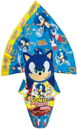 Generic DOLFIN Uovo SONIC THE HEDGEHOG con cioccolato al latte finissimo con sorpresa da 320 grammi Pasqua 2024 CoCoCiok