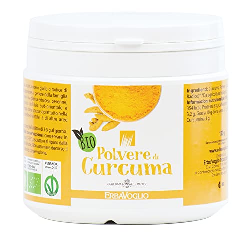 Erbavoglio Alimento Biologico in Polvere Curcuma Polvere 150 gr Spezia