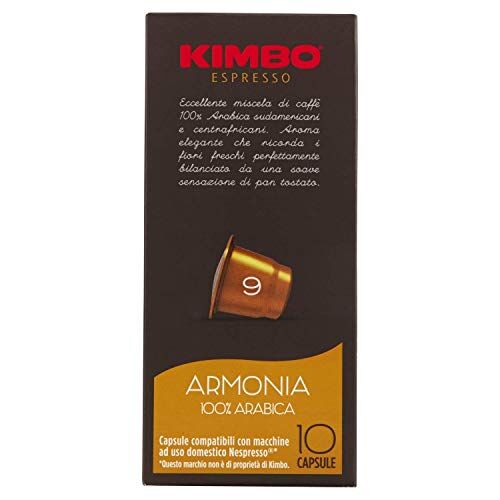 Kimbo Capsule Compatibili Nespresso Armonia 100% Arabica 10 Pezzi da 5.8 g, Totale: 58 g