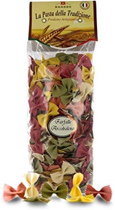 Brezzo 12 Confezioni Di Farfalle ''Arcobaleno'', Pasta Artigianale Di Grano Duro Colorata, Singola Confezione: 250 Grammi, Tot. 3 Kg