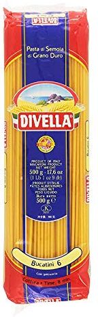 Divella PASTA DI SEMOLA DI GRANO DURO BUCATINI 6 GR 500 X 36