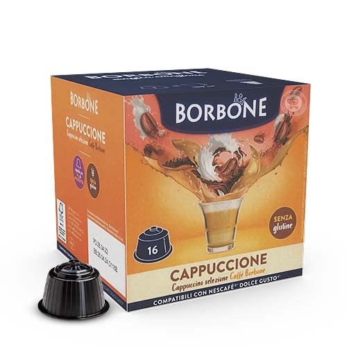 CAFFÈ BORBONE 64 Capsule Caffe Borbone Compatibili con Nescafe Dolce Gusto Cappuccione Bevanda al Gusto Cappuccino L' Emporio del Caffè