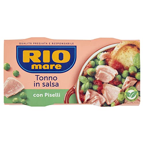 Rio Tonno in Salsa Piselli e Tonno, Piatto Pronto da Gustare anche Caldo, 2 Lattine da 160g