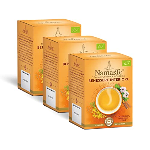 Pompadour NamasTe®, Tisana Biologica Benessere Interiore con Liquirizia, Finocchio e Timo, 45 Filtri (3 Confezioni da 15 Filtri), Senza Lattosio, Senza Glutine e Allergeni, Vegan