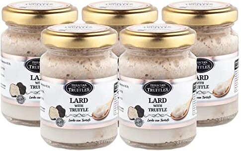 Generic Lardo Di Maiale Tradizionale Al Tartufo Nero, Lardo Di Maiale Al Tartufo, Grasso Di Maiale Per Cucinare E Friggere Alimenti, Alto Punto Di Fumo, Pulito, Naturale e Ricco di Vitamina D (5 x 80g)