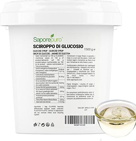 SaporePuro Sciroppo di glucosio per dolci e gelati 1,5 kg