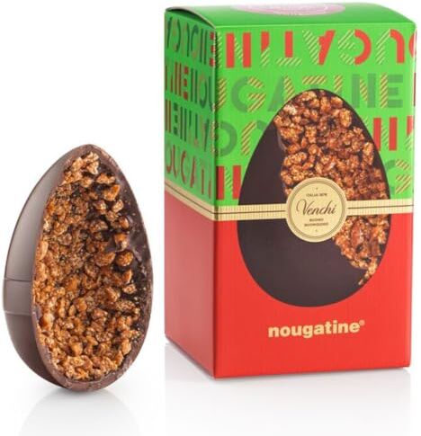 Venchi Collezione Pasqua Uovo di Cioccolato Nougatine, 570 g Con Sorpresa Idea Regalo Senza Glutine Vegano