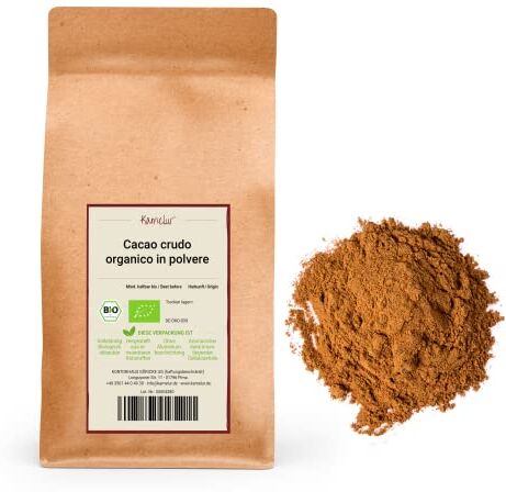 Kamelur Cacao In Polvere BIO Ottenuto Dalle Migliori Fave Di Cacao 1kg Alimento Crudo 100% Di Cacao Puro In Polvere BIO