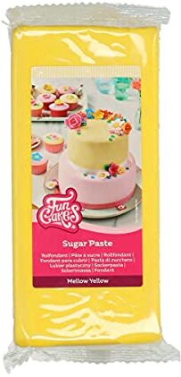 FunCakes Pasta di Zucchero Mellow Yellow: facile da usare, liscia, flessibile, morbida e pieghevole, perfetta per decorare torte, halal, kosher e senza glutine 1000 g