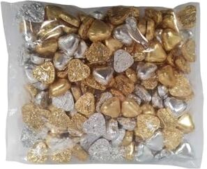 Candy Cuori al cioccolato con latte con decorazione in argento e oro Interdolci 1 kg