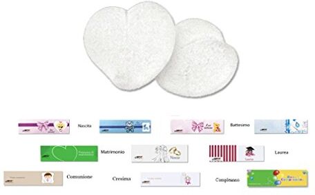 BVLGARI MARSHMALLOW A FORMA DI CUORE 900g + 20 BIGLIETTINI BOMBONIERA CARAMELLA CUORI EVENTO (BIANCO)