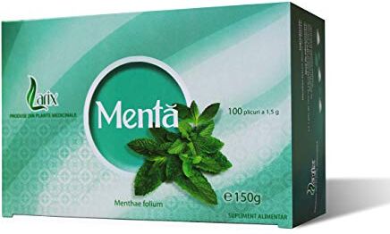 Tè alla Menta, 100 Bustine con Foglie di Menta 100% Naturali, Tisana alla Menta, Tè Disintossicante, Sopprimere L'appetito e Promuovere la Perdita di Peso, Dimagrimento Tè, Totale 150g