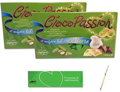 CRISPO CIOCOPASSION CONFETTI CIOCCOLATO AL LATTE VERDE 2 KG + 100 BIGLIETTINI