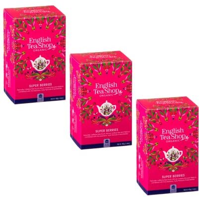 Generico English Tea Shop®   Tisana ai Frutti Rossi Senza Caffeina Made in Sri Lanka 3 x 20 Bustine di Tè (120 Gr)