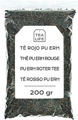 Tea Life Tè Rosso Pu Erh 200g Tè Rosso Pu Erh Sfuso Proprietà Naturali (200 gr)