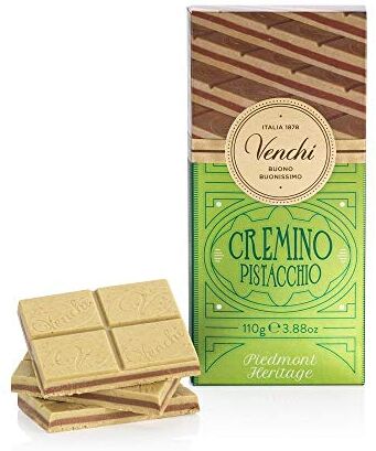 Venchi Tavoletta Cremino Pistacchio, 110g Cioccolato al Latte e Bianco con Pasta di Pistacchio Senza Glutine