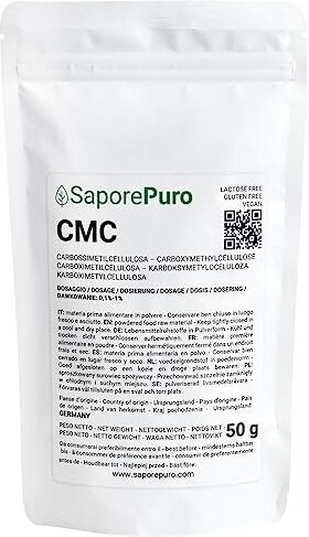 SaporePuro CMC 50 gr ideale per gelati, gel, decorazioni e paste Ottimo gelificante e Stabilizzante