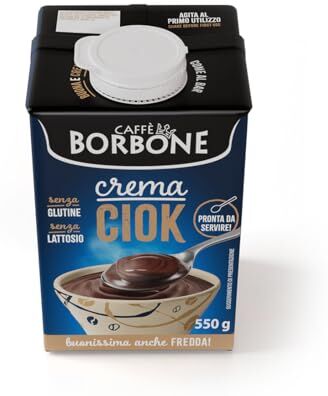 CAFFÈ BORBONE CREMA CIOK 1 Brick 550g Crema al Cioccolato a base di latte e cacao UHT a lunga conservazione Senza Lattosio e Senza Glutine