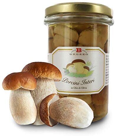 Brezzo Funghi Porcini Interi in Olio Extra Vergine di Oliva, 290 Grammi