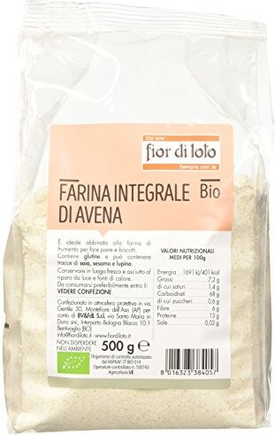 Fior di Loto Farina Integrale di Avena Biologico, 500g