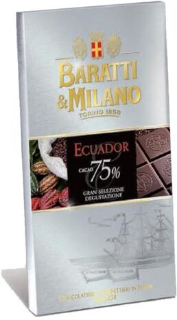 Generic Tavoletta Cioccolato Fondente 75% Baratti & Milano Cacao Ecuador 3 x 75 gr