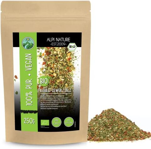 Alpi Nature Condimento biologico per uova strapazzate (250g), miscela di condimento biologico per uova, sale per condimento per frittate, 100% naturale, ingredienti biologici