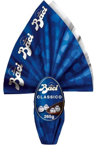 Perugina BACI  Uovo di Pasqua 2024 Cioccolato Fondente Extra con Sorpresa e 4 Cioccolatini 265g