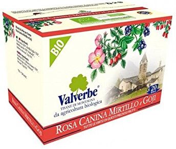 VALVERBE Tisana Biologica  Rosa Canina Mirtillo e Goji Vitamina C 20 filtri