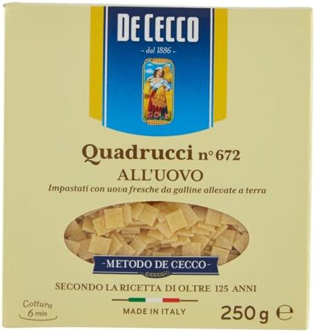 Generico 5X DE CECCO QUADRUCCI ALL'UOVO 250 GR (5 PACCHI DA 250gr) 1,250 kg