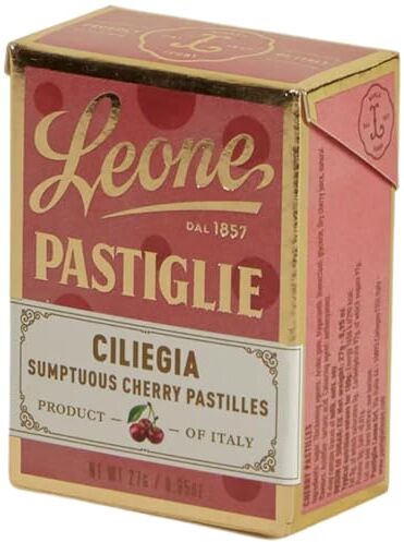 Generic Caramelle Dure Pastiglie Leone Gusto Ciliegia 6 Pacchetti da 30 g Cherry Candy