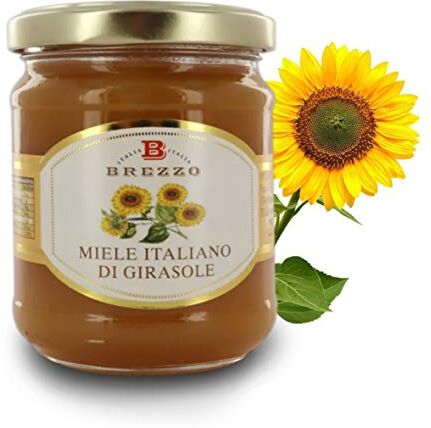 Brezzo Miele Italiano di Girasole, 12 Vasetti da 250 Grammi (Tot. 3 kg)