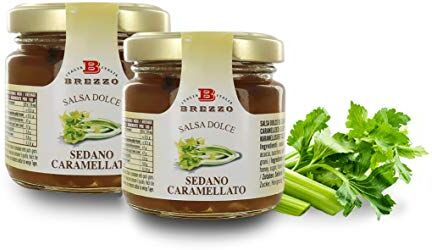 Brezzo Salsa Dolce Al Sedano Caramellato E Miele, Confettura Di Sedano Per Formaggi, 110 Grammi (confezione da 2 pezzi)