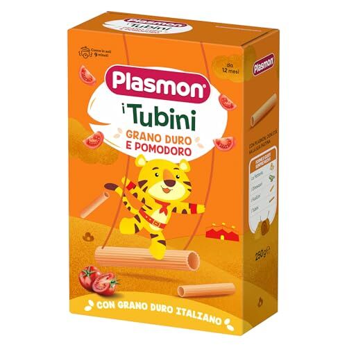 Plasmon Pasta Tubini Grano Duro e Pomodoro 12x250 g, dai 12 Mesi