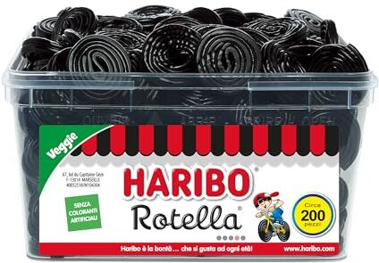 HARIBO Maxi Rotelle, Caramelle Gommose, Gusto Liquirizia, Ideali Per Feste E Dolci Momenti Di Relax Circa 200 Pezzi [1818gr]