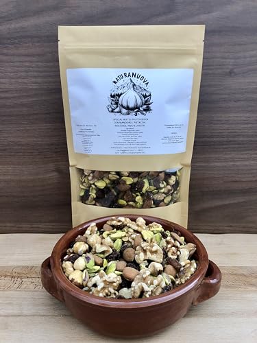 Generico Special Mix di Frutta Secca con Mandorle, Pistacchi al Naturale, Noci Sgusciate, Nocciole Tostate e Uvetta Sultanina- 1 kg frutta sgusciata senza zolfo e sale, 100% naturale, senza conservanti