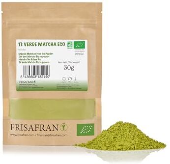 FRISAFRAN Tè Verde Matcha Biologico in polvere   Grado CULINARIO   Combatte la fatica   Disintossicante   Origine giapponese (30Gr)   Tè matcha   Matcha   Matcha tea   The matcha   Te matcha