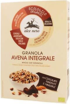 Alce Nero 4 X 300GR GRANOLA  CIOCCOLATO FONDENTE E MANDORLE O FICHI E SEMI PRODOTTO BIOLOGICO CEREALI INTEGRALI ORDINE MISTO (CIOCCOLATO/MANDORLE)