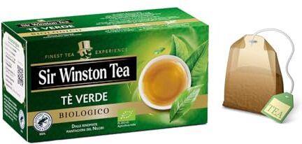 Generico Sir Winston Tea®   Tè Verde Biologico dalle Piantagioni del Nilgiri 1 x 20 Bustine di Tè (35 Gr)   Green Tea BIO