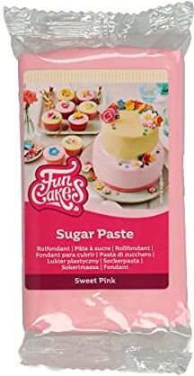 FunCakes Pasta di Zucchero Sweet Pink: facile da usare, liscia, flessibile, morbida e pieghevole, perfetta per decorare torte, halal, kosher e senza glutine. 250 gr