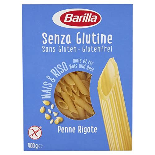 Barilla Pasta Penne Rigate Senza Glutine, Pasta Corta di Mais Bianco, Mais Giallo e Riso Integrale, 400 gr