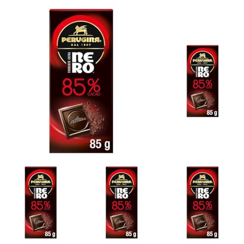 Perugina NERO Fondente Extra 85% Tavoletta di Cioccolato Fondente, 85 g (Confezione da 5)