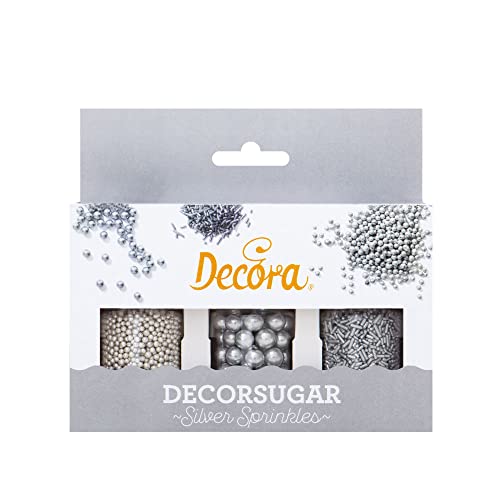 Decora Set 85 G Perle E Bastoncini Argentati In Zucchero