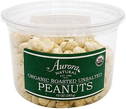 aurora Products, Peanuts Roasted Unsalted Organic, 10 Ounce