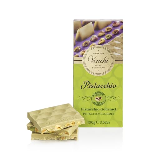 Venchi Tavoletta di Cioccolato Pistacchio Gourmet Cioccolato Bianco e Crema di Pistacchio, 100 g Senza Glutine