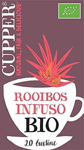 CUPPER Infuso Biologico Rooibos, Antiossidanti, Rinfrescante e Gustoso Senza Teina, Caffeina, Ingredienti da Agricoltura Biologica, Confezione da 20 Bustine